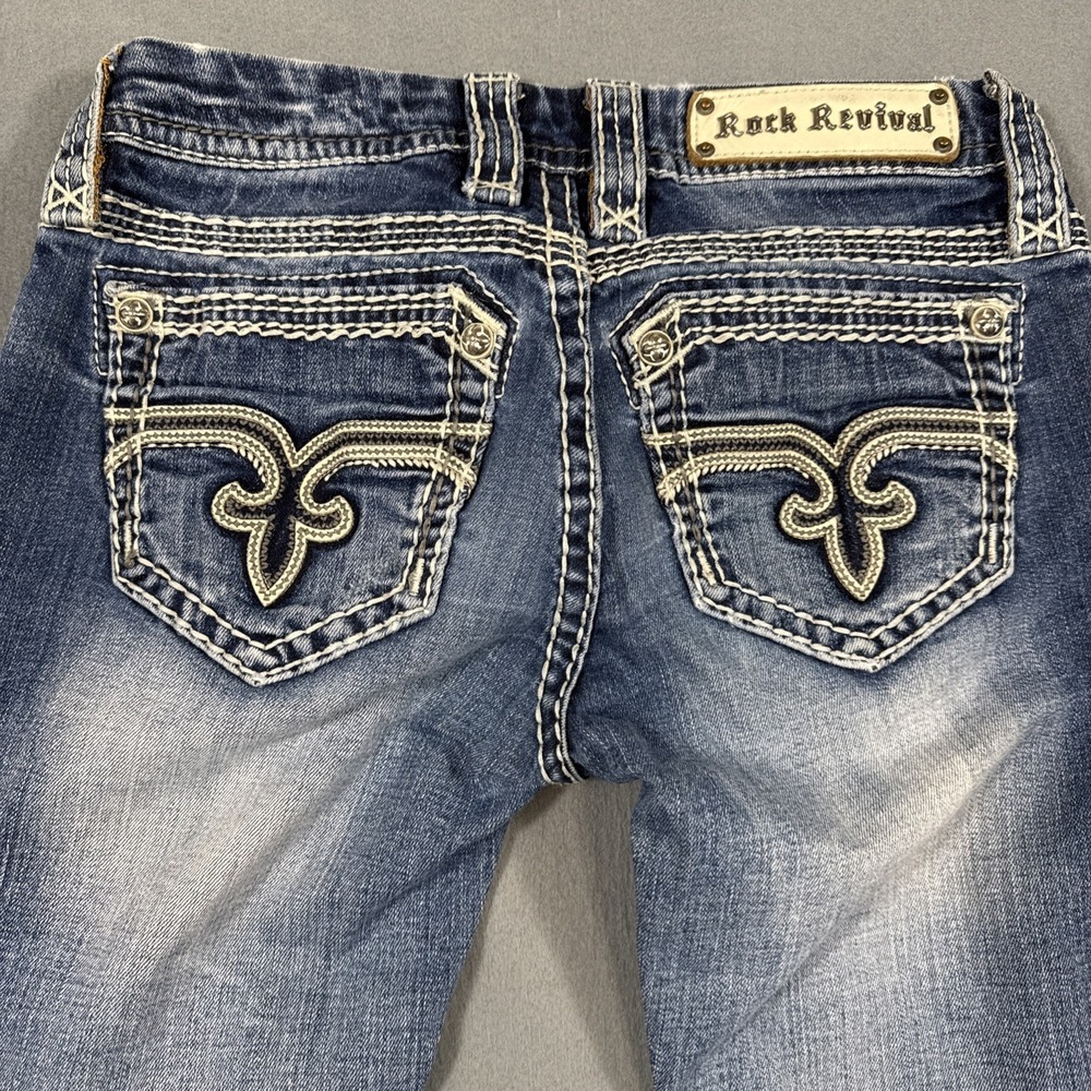 Rock Revival jeans womens 26x29 MATTIE SKINNY embelished thick stitch Wickers